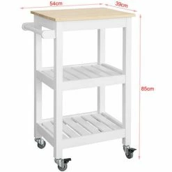 SoBuy Wood Kitchen Storage Serving Trolley Cart Shelf With Castors FKW67-WN 7 SoBuy Wood Kitchen Storage Serving Trolley Cart Shelf With Castors FKW67-WN -SOBUY Shop 10359062 3