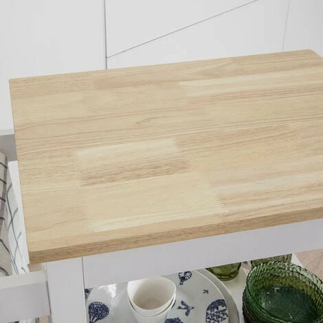 SoBuy Wood Kitchen Storage Serving Trolley Cart Shelf With Castors FKW67-WN 4 SoBuy Wood Kitchen Storage Serving Trolley Cart Shelf With Castors FKW67-WN - Image 4