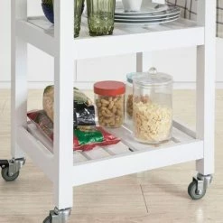 SoBuy Wood Kitchen Storage Serving Trolley Cart Shelf With Castors FKW67-WN 9 SoBuy Wood Kitchen Storage Serving Trolley Cart Shelf With Castors FKW67-WN -SOBUY Shop 10359062 5
