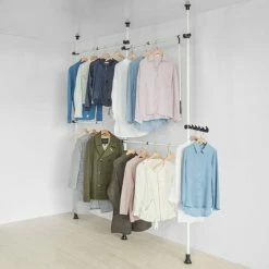 SoBuy Clothes Racks Telescopic Wardrobe Organiser Hanging Rail Clothes Storage Shelf,KLS03 -SOBUY Shop 10359073 3