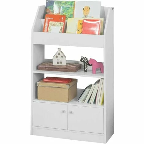 SoBuy White Wood Children‘s Storage Display Bookcase Cabinet KMB11-W 1 SoBuy White Wood Children‘s Storage Display Bookcase Cabinet KMB11-W