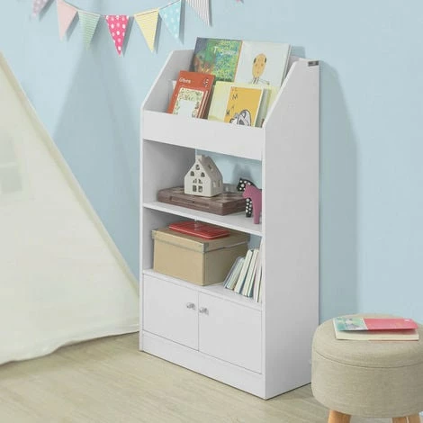 SoBuy White Wood Children‘s Storage Display Bookcase Cabinet KMB11-W 2 SoBuy White Wood Children‘s Storage Display Bookcase Cabinet KMB11-W - Image 2