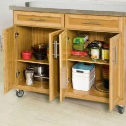 SoBuy Extendable Worktop Kitchen Trolley Island Storage Cupboard, FKW69-N -SOBUY Shop 11278579 4