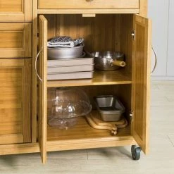 SoBuy Stainless Worktop Kitchen Trolley Island Storage Cupboard, FKW70-N -SOBUY Shop 11278580 4