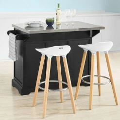 SoBuy Extendable Kitchen Trolley Island Storage Cupboard Black,FKW71-SCH -SOBUY Shop 11278582 3