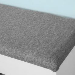 SoBuy White Wood 2 Tiers Shoe Storage Bench Cabinet With Padded Seat FSR25-HG -SOBUY Shop 11751723 4