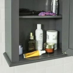 SoBuy Wood Wall Mounted Bathroom Storage Cabinet With Door Grey FRG203-DG -SOBUY Shop 11751725 4
