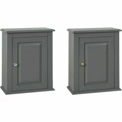 SoBuy Wood Wall Mounted Bathroom Storage Cabinet With Door Grey FRG203-DG -SOBUY Shop 11751725 5