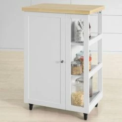 SoBuy Kitchen Storage Serving Trolley Cart With 3-tier Side Rack FKW75-WN