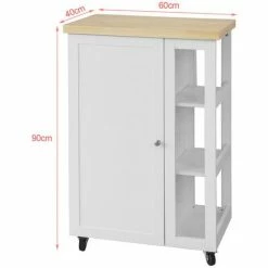 SoBuy Kitchen Storage Serving Trolley Cart With 3-tier Side Rack FKW75-WN -SOBUY Shop 11930688 3