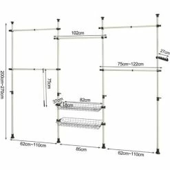 SoBuy Clothes Racks Adjustable Shelf Hanging Rail KLS04 -SOBUY Shop 12271619 3