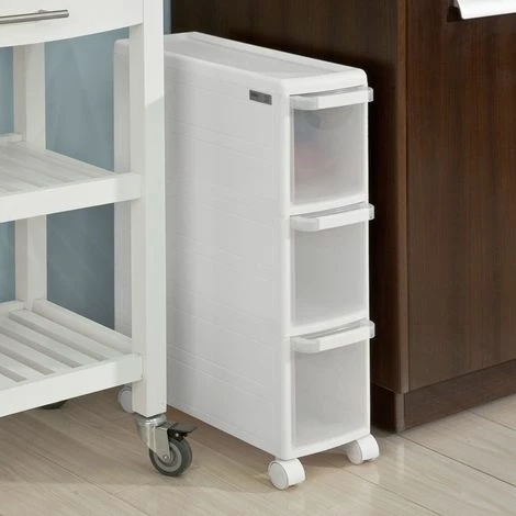 SoBuy 3 Drawers Storage Unit /Cart, Slide Out Tower Cabine FRG41-K-W 1 SoBuy 3 Drawers Storage Unit /Cart, Slide Out Tower Cabine FRG41-K-W