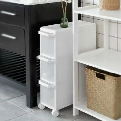 SoBuy 3 Drawers Storage Unit /Cart, Slide Out Tower Cabine FRG41-K-W 8 SoBuy 3 Drawers Storage Unit /Cart, Slide Out Tower Cabine FRG41-K-W -SOBUY Shop 12271623 4