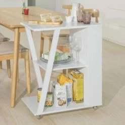 SoBuy Kitchen Serving Trolley Storage Trolley FKW77-W