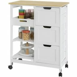 SoBuy Kitchen Storage Trolley With 3 Drawers,FKW79-W 8 SoBuy Kitchen Storage Trolley With 3 Drawers,FKW79-W -SOBUY Shop 13104007 4
