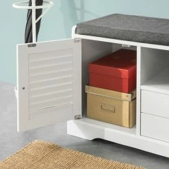 SoBuy Shoe Rack Shoe Cabinet Shoe Bench Hallway Storage Bench With Seat Cushion,FSR71-W 8 SoBuy Shoe Rack Shoe Cabinet Shoe Bench Hallway Storage Bench With Seat Cushion,FSR71-W -SOBUY Shop 13379423 4