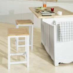 SoBuy Set Of 2 Wooden Kitchen Breakfast Bar Stool, Kitchen Stool Dining Stool Bathroom Stool,FST29-WNx2 9 SoBuy Set Of 2 Wooden Kitchen Breakfast Bar Stool, Kitchen Stool Dining Stool Bathroom Stool,FST29-WNx2 -SOBUY Shop 13513848 5