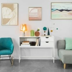 SoBuy 2 Drawers Console Table Hall Table Side Table End Table Living Room Table,FSB20-W