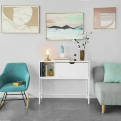 SoBuy Console Table Hall Table Side Table End Table Living Room Table,FSB21-W