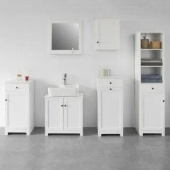 SoBuy White Wall Mounted Single Door Bathroom Cabinet,BZR19-W 8 SoBuy White Wall Mounted Single Door Bathroom Cabinet,BZR19-W -SOBUY Shop 13727673 4