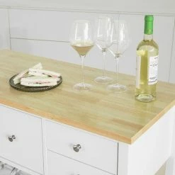 SoBuy Kitchen Trolley Cart Kitchen Storage Trolley With 5 Drawers And Storage Shelf,FKW80-WN -SOBUY Shop 14359066 5