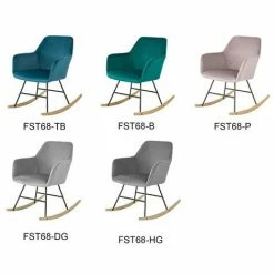 SoBuy Rocking Chair Armchair Lounge Chair Relaxing Chair Recliner Velvet Seat,FST68-P -SOBUY Shop 14359073 5