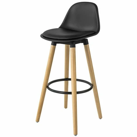 SoBuy Kitchen Breakfast Barstool, Cool Bar Stool With PU Leather Padded Seat & Beech Wood Legs,FST70-SCH 1 SoBuy Kitchen Breakfast Barstool, Cool Bar Stool With PU Leather Padded Seat & Beech Wood Legs,FST70-SCH