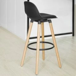 SoBuy Kitchen Breakfast Barstool, Cool Bar Stool With PU Leather Padded Seat & Beech Wood Legs,FST70-SCH 7 SoBuy Kitchen Breakfast Barstool, Cool Bar Stool With PU Leather Padded Seat & Beech Wood Legs,FST70-SCH -SOBUY Shop 14648892 3