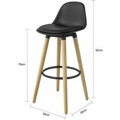 SoBuy Kitchen Breakfast Barstool, Cool Bar Stool With PU Leather Padded Seat & Beech Wood Legs,FST70-SCH 8 SoBuy Kitchen Breakfast Barstool, Cool Bar Stool With PU Leather Padded Seat & Beech Wood Legs,FST70-SCH -SOBUY Shop 14648892 4