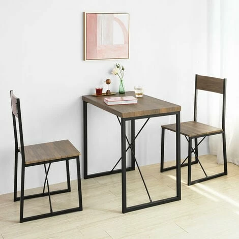 SoBuy Dining Set - Dining Table & 2 Chairs, Modern Industrial Design Furniture,OGT19-N 1 SoBuy Dining Set - Dining Table & 2 Chairs, Modern Industrial Design Furniture,OGT19-N