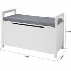 SoBuy Storage Bench With Lift Up Top And Seat Cushion, Bench With Storage Chest, Toy Chest, FSR76-W 7 SoBuy Storage Bench With Lift Up Top And Seat Cushion, Bench With Storage Chest, Toy Chest, FSR76-W -SOBUY Shop 15935782 3