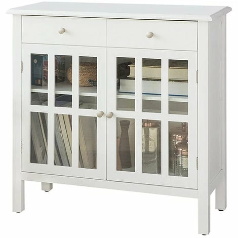 SoBuy White Sideboard Storage Cabinet Cupboard 2 Drawers 2 Door,FSB23-W 1 SoBuy White Sideboard Storage Cabinet Cupboard 2 Drawers 2 Door,FSB23-W