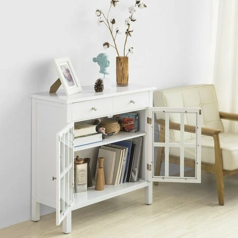 SoBuy White Sideboard Storage Cabinet Cupboard 2 Drawers 2 Door,FSB23-W 4 SoBuy White Sideboard Storage Cabinet Cupboard 2 Drawers 2 Door,FSB23-W - Image 4