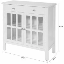 SoBuy White Sideboard Storage Cabinet Cupboard 2 Drawers 2 Door,FSB23-W 9 SoBuy White Sideboard Storage Cabinet Cupboard 2 Drawers 2 Door,FSB23-W -SOBUY Shop 17176882 5