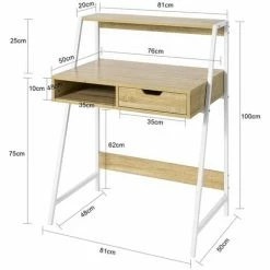 SoBuy Home Office Table Desk Computer Desk Workstation With Storage Shelf,FWT63-N -SOBUY Shop 18631053 4