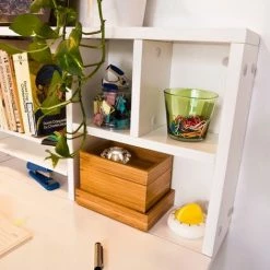 SoBuy Folding Wooden Wall-Mounted Drop-Leaf Table Desk Integrated With Storage Shelves,White ,FWT07-W -SOBUY Shop 18631058 5