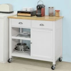 SoBuy Kitchen Storage Trolley Serving Cabinet With Wood Worktop,FKW62-WN 7 SoBuy Kitchen Storage Trolley Serving Cabinet With Wood Worktop,FKW62-WN -SOBUY Shop 20912344 3