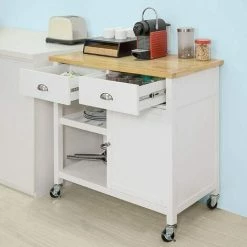 SoBuy Kitchen Storage Trolley Serving Cabinet With Wood Worktop,FKW62-WN 8 SoBuy Kitchen Storage Trolley Serving Cabinet With Wood Worktop,FKW62-WN -SOBUY Shop 20912344 4