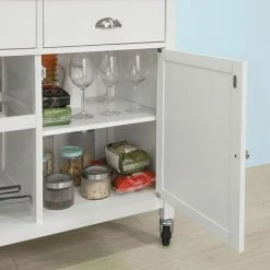 SoBuy Kitchen Storage Trolley Serving Cabinet With Wood Worktop,FKW62-WN 9 SoBuy Kitchen Storage Trolley Serving Cabinet With Wood Worktop,FKW62-WN -SOBUY Shop 20912344 5