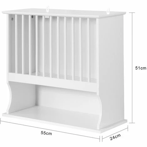 SoBuy Wall Mounted Kitchen Plate Cup Rack, Kitchen Wall Shelf, Kitchen Storage Rack Shelf KCR04-W 2 SoBuy Wall Mounted Kitchen Plate Cup Rack, Kitchen Wall Shelf, Kitchen Storage Rack Shelf KCR04-W - Image 2