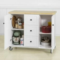 SoBuy Kitchen Storage Trolley Kitchen Cabinet Cupboard Sideboard Kitchen Island,FKW96-WN 8 SoBuy Kitchen Storage Trolley Kitchen Cabinet Cupboard Sideboard Kitchen Island,FKW96-WN -SOBUY Shop 22406654 4