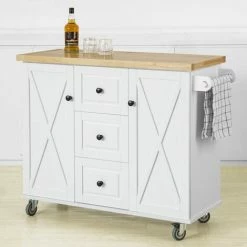 SoBuy Kitchen Storage Trolley Kitchen Cabinet Cupboard Sideboard Kitchen Island,FKW96-WN 9 SoBuy Kitchen Storage Trolley Kitchen Cabinet Cupboard Sideboard Kitchen Island,FKW96-WN -SOBUY Shop 22406654 5