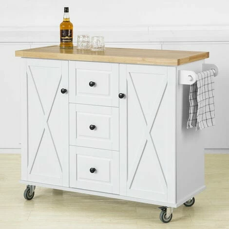 SoBuy Kitchen Storage Trolley Kitchen Cabinet Cupboard Sideboard Kitchen Island,FKW96-WN 5 SoBuy Kitchen Storage Trolley Kitchen Cabinet Cupboard Sideboard Kitchen Island,FKW96-WN - Image 5