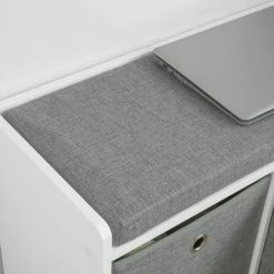 SoBuy Storage Shoe Bench With Seat Shoe Chest With 2 Grey Baskets,FSR65-K-DG -SOBUY Shop 22407103 4