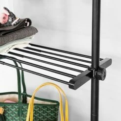 SoBuy Clothes Racks Adjustable Wardrobe Organiser Clothes Shelf System Hanging,Black,KLS07-SCH -SOBUY Shop 22968660 5