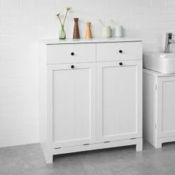 SoBuy 2 Drawers 2 Doors Laundry Cabinet Laundry Chest, Bathroom Cabinet,BZR33-W 8 SoBuy 2 Drawers 2 Doors Laundry Cabinet Laundry Chest, Bathroom Cabinet,BZR33-W -SOBUY Shop 22968662 4