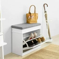 SoBuy Hallway Shoe Storage Cabinet With Flip-Drawer & Padded Sest ,ideal For A Narrow Corridor,FSR82-K-W 6 SoBuy Hallway Shoe Storage Cabinet With Flip-Drawer & Padded Sest ,ideal For A Narrow Corridor,FSR82-K-W -SOBUY Shop 23574363 3
