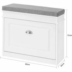 SoBuy Hallway Shoe Storage Cabinet With Flip-Drawer & Padded Sest ,ideal For A Narrow Corridor,FSR82-K-W 7 SoBuy Hallway Shoe Storage Cabinet With Flip-Drawer & Padded Sest ,ideal For A Narrow Corridor,FSR82-K-W -SOBUY Shop 23574363 4