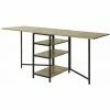 SoBuy Modern Industrial Design Folding Dining Table With 3 Shelves,FWT62-N