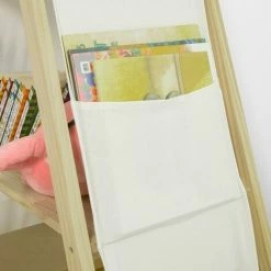 SoBuy Tent Shaped Children Kids Bookcase Book Shelf Toy Shelf Storage Display Shelving With 3 Shelves And 6 Pockets,KMB30-WN -SOBUY Shop 26117463 3